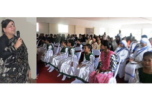 The First lady of the State Smt Jyotsna Sharma in the Sneh Milan an inter-faith gathering of various religious organisations of Arunachal Pradesh at The Art of Living campus, Jollang Village, Itanagar on 28th February 2015